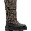 Fendi FF motif knee-high boots