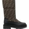 Fendi FF motif knee-high boots