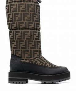 Fendi FF motif knee-high boots