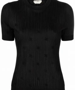 Fendi Karligraphy ribbed-knit top