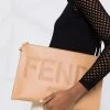 Fendi logo-stamped clutch bag