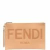 Fendi logo-stamped clutch bag