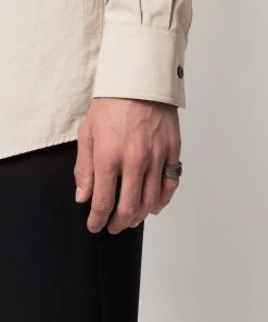Fendi debossed-logo ring