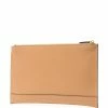 Fendi debossed-logo leather clutch bag