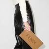 Fendi debossed-logo leather clutch bag