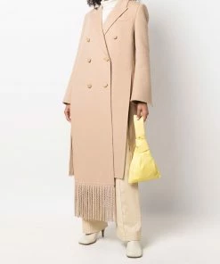 Fendi fringed double-breasted coat