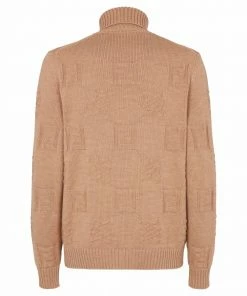 Fendi monogram-pattern roll-neck top