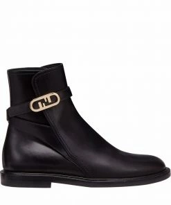 Fendi FF-plaque ankle boots