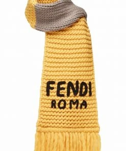 Fendi embroidered knitted scarf