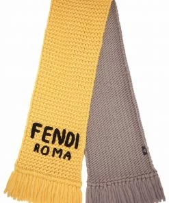 Fendi embroidered knitted scarf