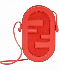 Fendi FF logo-print leather purse