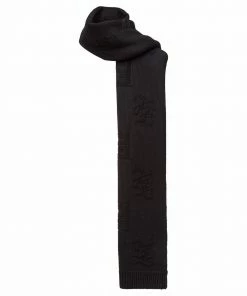 Fendi FF logo-print knitted wool scarf