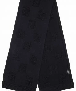 Fendi FF logo-print knitted wool scarf