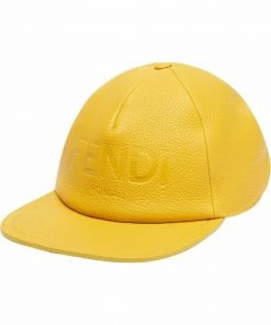 Fendi logo-print leather cap