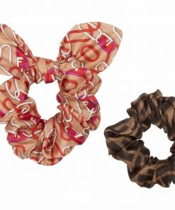 Fendi FF-logo print scrunchie set