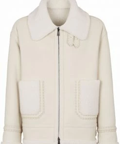 Fendi shearling-collar jacket
