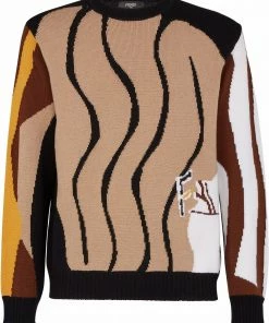 Fendi logo-intarsia wool jumper
