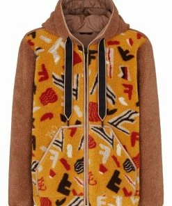 Fendi logo-print panel jacket