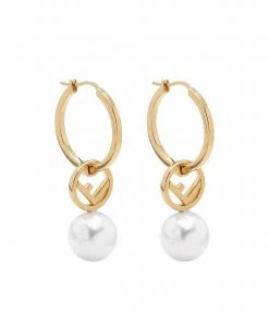 Fendi logo hoop earrings