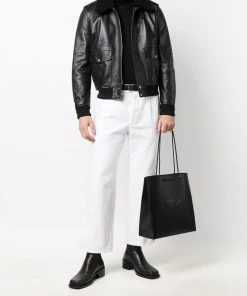 Fendi logo-embossed leather tote bag