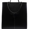Fendi logo-embossed leather tote bag