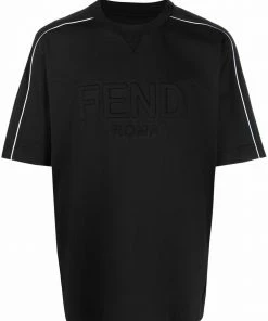 Fendi logo-embossed cotton T-shirt