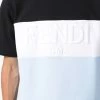 Fendi embossed-logo striped T-shirt