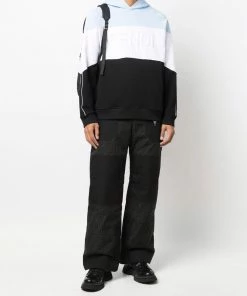 Fendi colour-block cotton hoodie