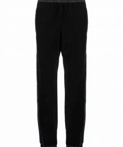 Fendi FF-logo side-stripe fleece joggers