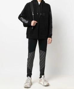 Fendi logo-tape drawstring hoodie