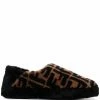 Fendi FF-print shearling slippers