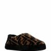 Fendi FF-print shearling slippers