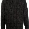 Fendi FF-logo intarsia-knit wool jumper
