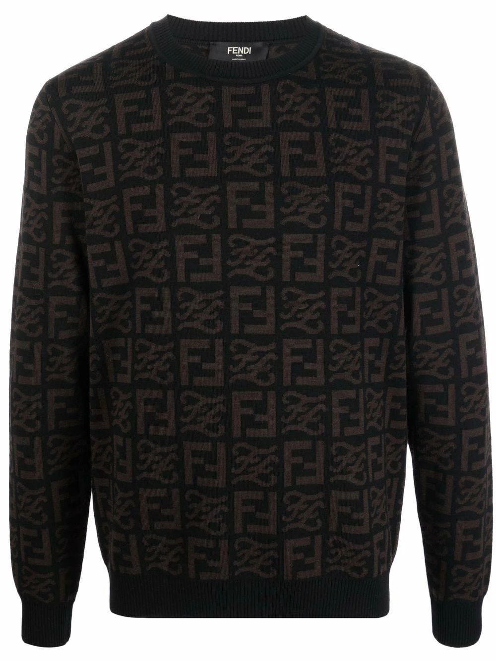 Budget π₯ Fendi FF logo intarsia knit wool jumper knitted sweaters of men π 3 Fendi FF-logo intarsia-knit wool jumper