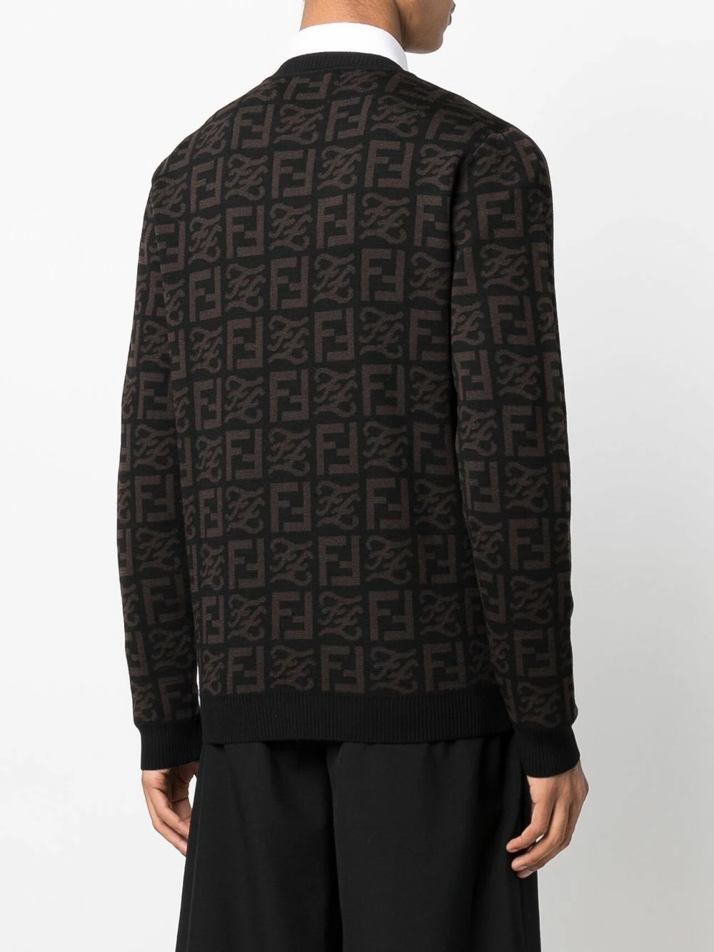 Budget π₯ Fendi FF logo intarsia knit wool jumper knitted sweaters of men π 6 Fendi FF-logo intarsia-knit wool jumper