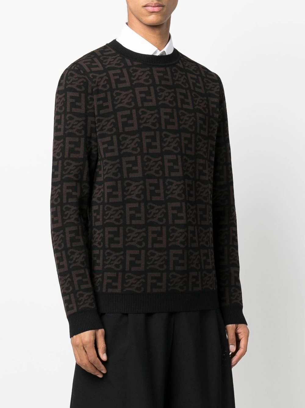 Budget π₯ Fendi FF logo intarsia knit wool jumper knitted sweaters of men π 5 Fendi FF-logo intarsia-knit wool jumper