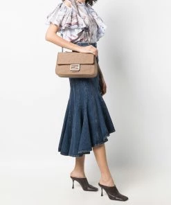 Fendi FF logo-print leather shoulder bag