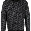 Fendi FF-logo intarsia-knit roll neck jumper