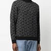Fendi FF-logo intarsia-knit roll neck jumper