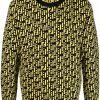 Fendi FF logo-intarsia crew neck jumper